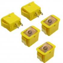 5 Pcs 2 Pin SPST On/Off Rocker Switch AC 3A/250V 6A/125V Yellow