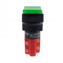 Grn Cap Self-locking Type AC 250V 5A Push Button Switch