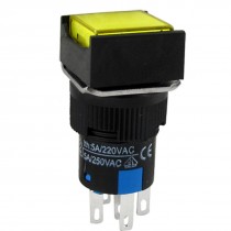 DC 24V Lamp Voltage Momentary Contact Yellow Cap Push Button Switch