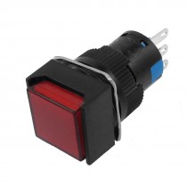 Red Square Momentary SPDT Push Button Switch AC 220V 5A