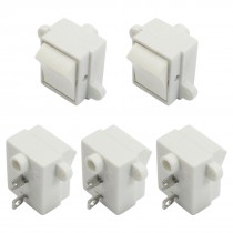 5 Pcs 2 Pin SPST On/Off Gray Button Rocker Switch AC 6A/250V 13A/125V