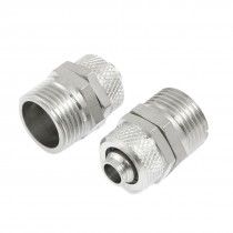 2 Pcs Pneumatic Fittings 7mm x 10mm Tube Quick Coupling Connector 3 8" PT Thread