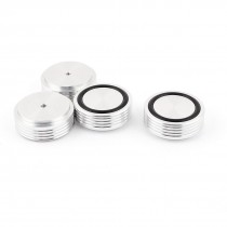 4 Pcs 44x17mm Silver Tone Aluminum CD PC Audio Speaker Amplifier Feet Pads