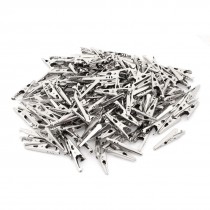 200 Pcs Silver Tone Metal Electric Test Probe Crocodile Alligator Clips Clamps