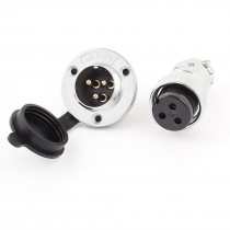 Set Male Female 3 Pin 25mm Port Connector Plug for Ham Radio CB Audio Aviation