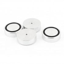 4 Pcs 44x13mm Silver Tone Aluminum Cabinet CD PC Speaker Amplifier Feet Pads