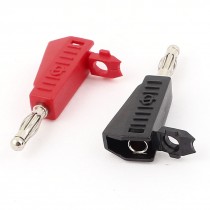 2pcs Solder Type Stackable 4mm Banana Plugs Jacks Connector Black Red