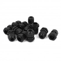 PG9 Waterproof Wire Cable Glands Clamp Black Plastic Connector 12pcs
