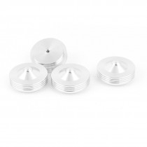 4 Pcs 39x19mm Silver Tone Aluminum CD PC Audio Speaker Amplifier Feet Pads