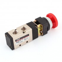 MV-10 1/4BSP 5 Ports Latching Mushroom Button Pneumatic Mechanical Valve