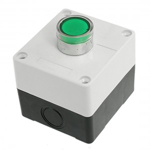 AC 110V Green Signal Light NO Momentary Push Button Switch Station Box