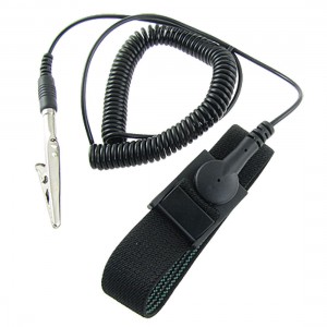 Anti Static Ground Wrist Strap Band Black PC Repair w Alligator Clip