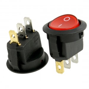 10x Red Light Illuminated ON-OFF SPST Round Rocker Switch 6A/250V 10A/125V AC