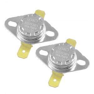 2 Pcs 135 Celsius Normal Closed Ceramic Thermostat KSD301