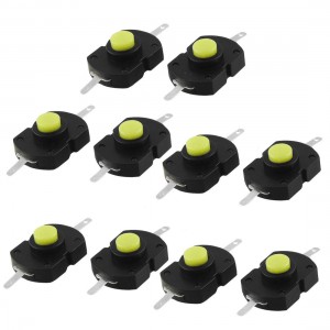 10 Pcs 2 Pin Latching Action Flashlight Push Button Switch DC 30V 1A