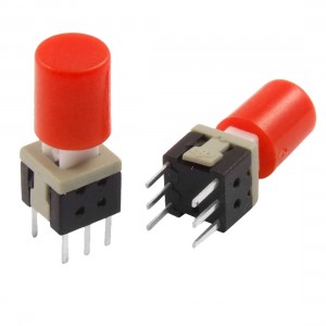 10 Pcs Momentary Tactile Push Button Switch Non Lock 5.8 x 5.8mm x 13mm w Cap