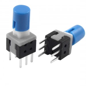 10 Pcs 5.8x5.8x13mm Latching Self Lock Tact Tactile Push Button Switch 6P w Cap