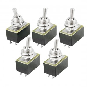 AC 220V 3A 110V 6A ON/OFF 2 Position SPST 2 Pins Toggle Switch 5 Pcs