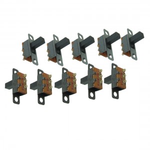10 Pcs Single Row 3 Pins 2 Positions SPDT On/On Mini Slide Switch