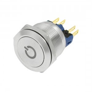25mm Flat Round Momentary Stainless Computer Push Button Switch