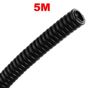 10mm OD Flexible Plastic Wiring Corrugated Bellow Tube Hose 5M