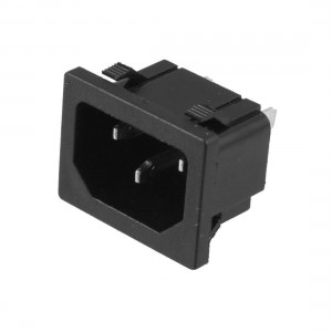 Black 3 Pin Terminals IEC320 C14 Inlet Plug Power Socket AC 250V 10A
