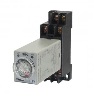DC 24V H3Y-2 0-60S DPDT 8 Pins Power on Time Delay Relay w Socket