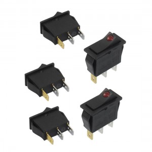 5 Pcs 3 Pin SPST Red Neon Light On/Off Rocker Switch AC 250V/15A 125V/20A