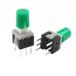 10 Pcs PCB Panel Mount Self Lock Tactile Push Button Switch w Cap