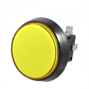 Arcade Game 52mm Yellow Illuminated Momentary Push Button SPDT Micro Switch