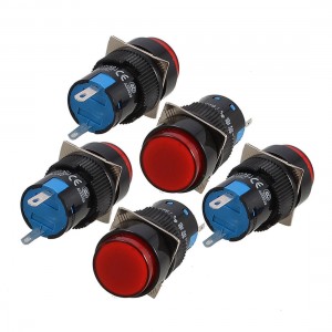 5 Pcs Red Round Cap 2 Pins Fault Signal Lamp Indicator Light DC 12V