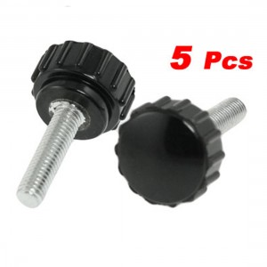 5 Pcs Universal 5mm Male Thread 30mm Height Knurled Grip Knob