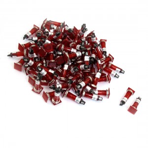 DC 24V 10mm Red Flat Head Power Signal Indicator Pilot Light Lamp 100 Pcs XD10-2