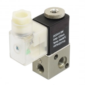 DC 24V 3W 125mA 2 Position 3 Way Electromagnetic Solenoid Valve G1 8"