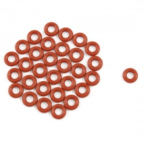 50 Pcs 9mm OD 2.5mm Thickness Dark Red Silicone O Ring Oil Seal Gasket
