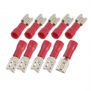 Red Pre Insulated 5mm Width Crimp Connectors 10 Pcs