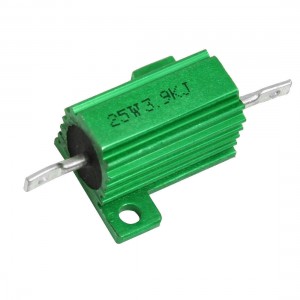Green Aluminum Housed Clad Wirewound Resistor 5% 3.9K Ohm 25 Watt