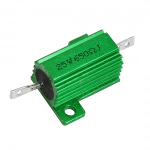 25W 650 Ohm 5% Wirewound Aluminum Housed Power Resistor Green