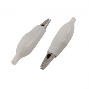 5 Pcs White Soft Plastic Insulated Test Lead Clip Alligator Clamp