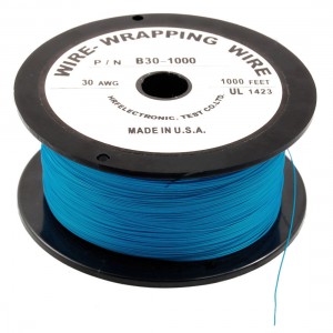 P/N B30-1000 Blue Insulated PVC Coated 30AWG Wire Wrapping Wires Reel 305M