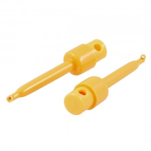 2.2" Long Meter Multimeter Lead Wire Testing Hooks Clip Yellow 2 Pcs