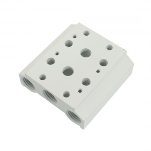 G1 4 Tube Hole Aluminum Pneumatic 2 Stations Electromagnetic Valve Base