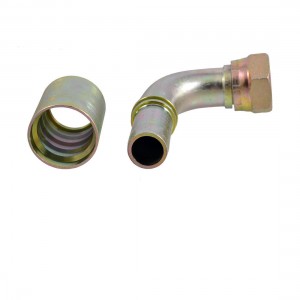 2pcs Hydraulic 1/4" PT Thread 90 Degree Cone End Oil Pipe Fittings Connectors