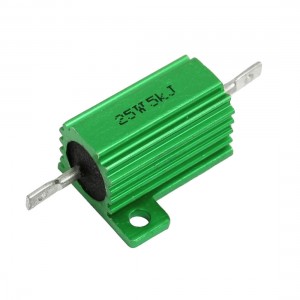 25 Watt 5K Ohm 5% Wirewound Aluminum Housed Power Resistor Green