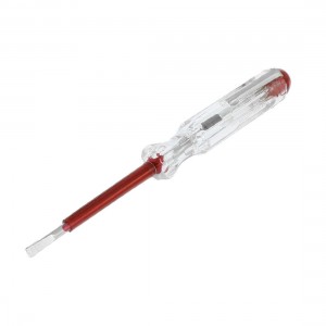 Clear White Blue Plastic Handle Slotted Bit 100-500V AC Voltage Tester