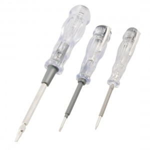 3 Pcs Needle Slotted Head Detector Voltage Tester AC 100-500V Blue Clear