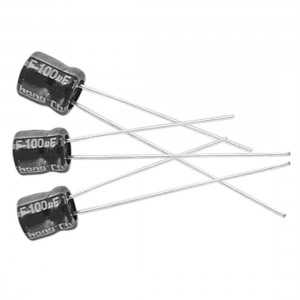 100 Pcs 5 x 5mm 100uF Polarized Electrolytic Capacitors