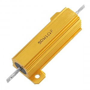 50W 1 Ohm 1% Chassis Mount Aluminium Clad Resistor Gold Tone