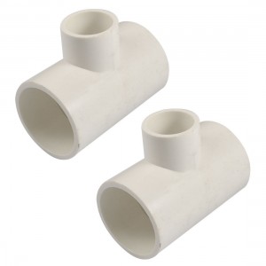 40 to 25mm White Three Way PVC Pipe Fittings Tee Slip Connectors 2 Pieces