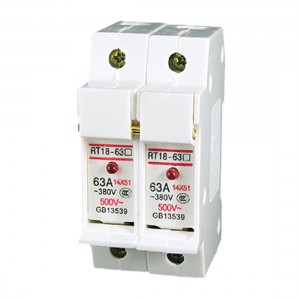 RT18-63A Dual Poles 2P 14x51mm Cylindrical Fuse Holder with LED